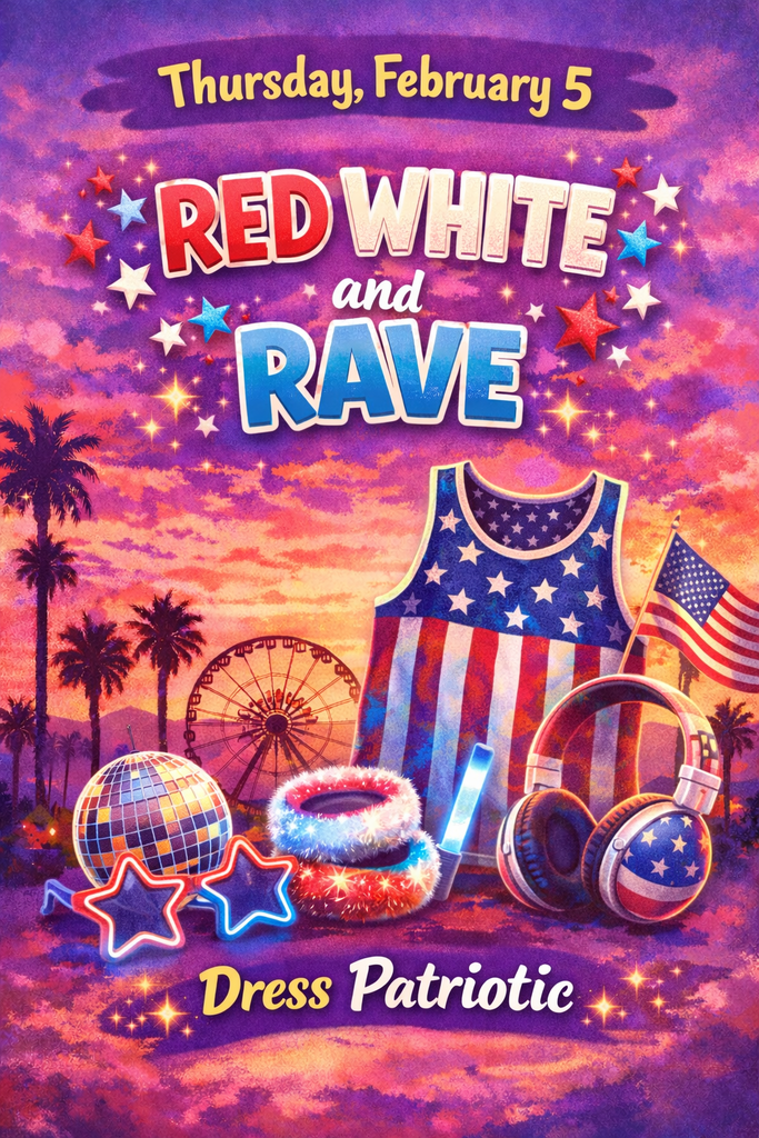 Red, White & Rave Day is Thursday!  ❤️🤍💙 Dress patriotic and show your Warrior spirit! 