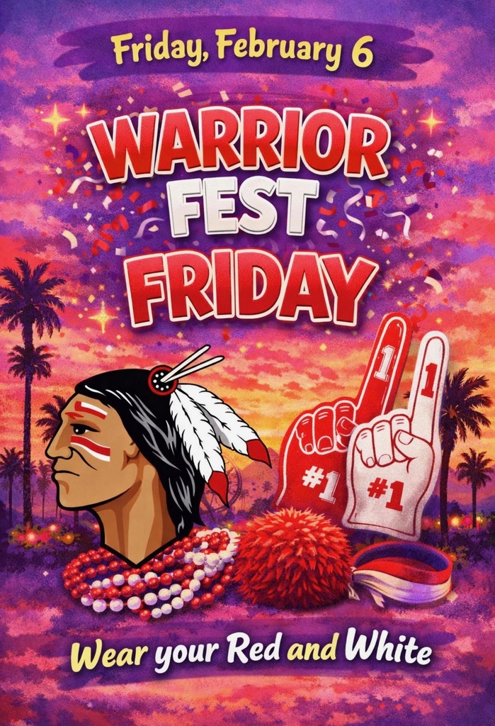 Warriors, wear your red and white tomorrow and help us wrap up Spirit Week in style! ❤️🤍