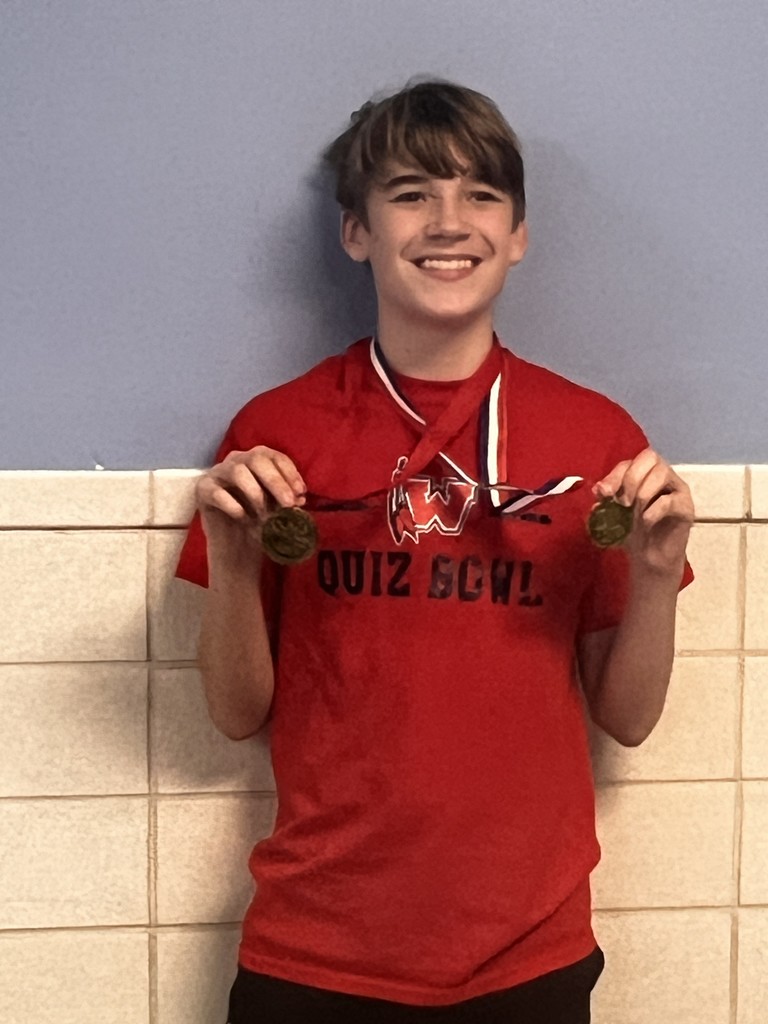 The Westside Jr High Quiz Bowl team finished their season on a high note, finishing 3rd in the State Tournament (Blue Division.) Sawyer Nix (8th grade) received medals for both All-Conference and All-State, and finished in the top 12 of all competitors in 4A. Congratulations, Warriors! ❤️🤍