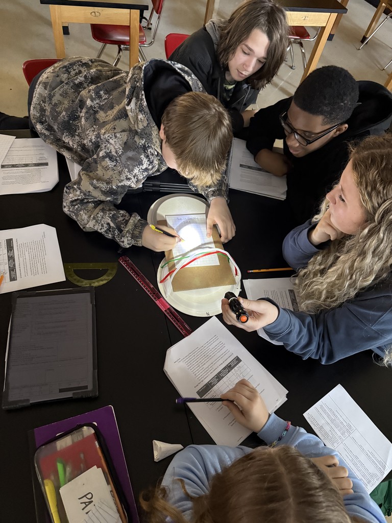 Mrs. Jarman’s 8th Grade Science students have been busy learning about how the sun’s angle changes throughout the year!   Using flashlights to model sunlight, students observed how the angle of light affects how much energy reaches an area. They measured, calculated, and saw firsthand why sunlight is more intense in some seasons than others.  It’s been a great example of hands-on learning in action at WHS! ❤️🤍