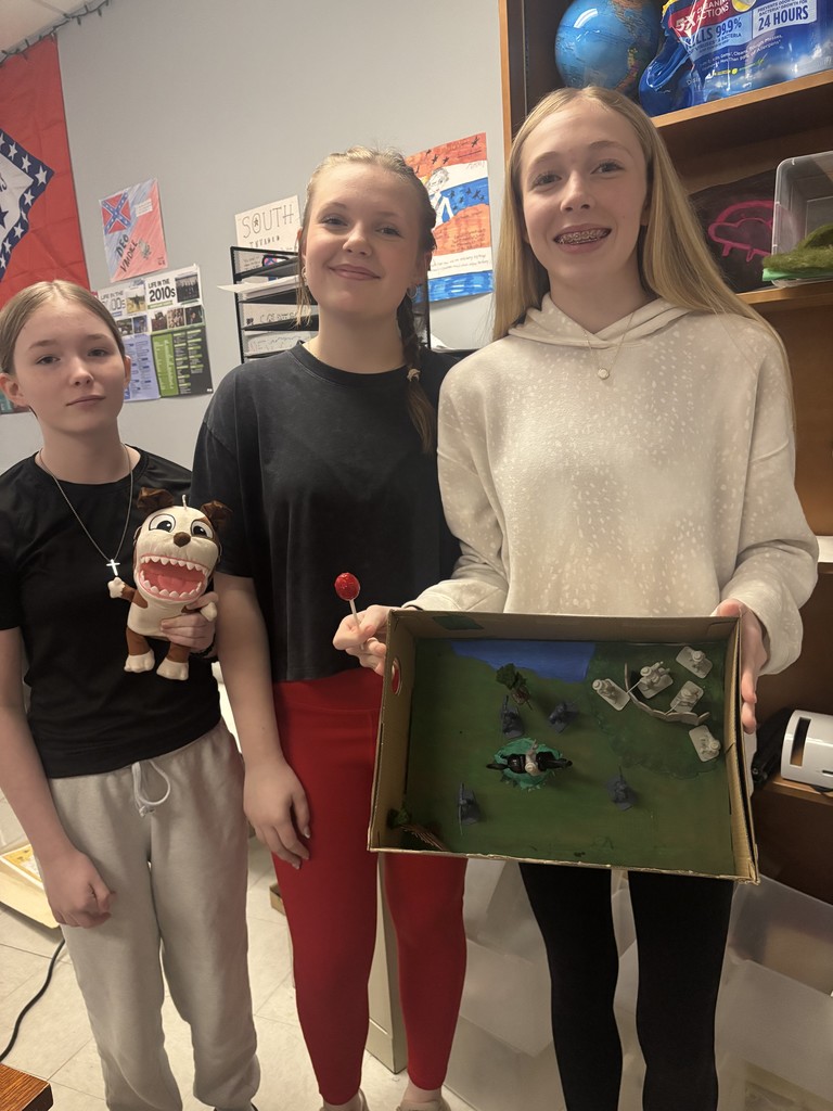 Ms. Rodgers’ 8th Grade Enhanced Social Studies students recently completed a hands-on project called “Civil War Battle Boxes.” Each student was assigned a specific Civil War battle and tasked with recreating it in a shoebox diorama. Along with their detailed models, students also created a one-page written summary explaining the key events, strategies, and outcomes of their battle. Thank you, Mrs. Rodgers, for a creative and engaging way to make history come alive!