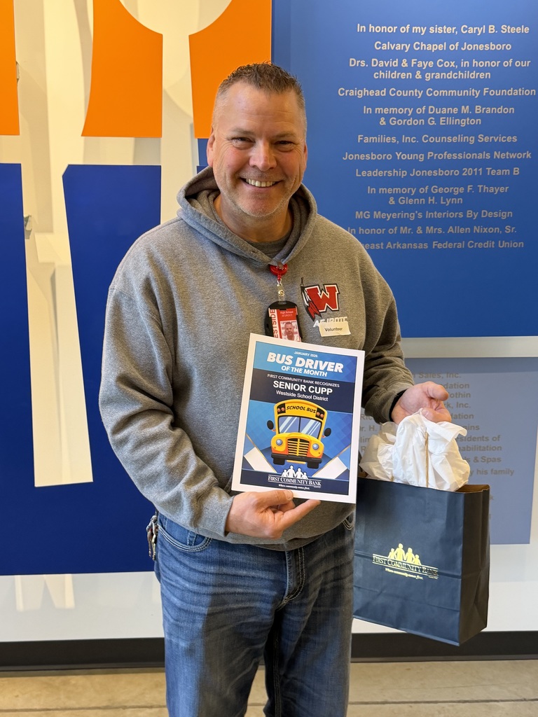 We are proud to recognize Senior Cupp as our January Bus Driver of the Month!  Senior Cupp consistently demonstrates what it means to be a dedicated and dependable bus driver. Each day, students are greeted with a positive attitude and a commitment to safety. His calm demeanor, reliability, and strong work ethic make a difference not only for our transportation department, but for the students and families we serve.  Senior Cupp takes pride in ensuring that every student arrives at school and home safely. He maintains a well-managed bus, builds respectful relationships with students, and handles his route with professionalism and care. His willingness to step up when needed and his team-oriented mindset truly set him apart.  Thank you, Senior Cupp, for your dedication, your steady leadership, and the care you show our students every single day. We appreciate you and are grateful to have you as part of our transportation family!