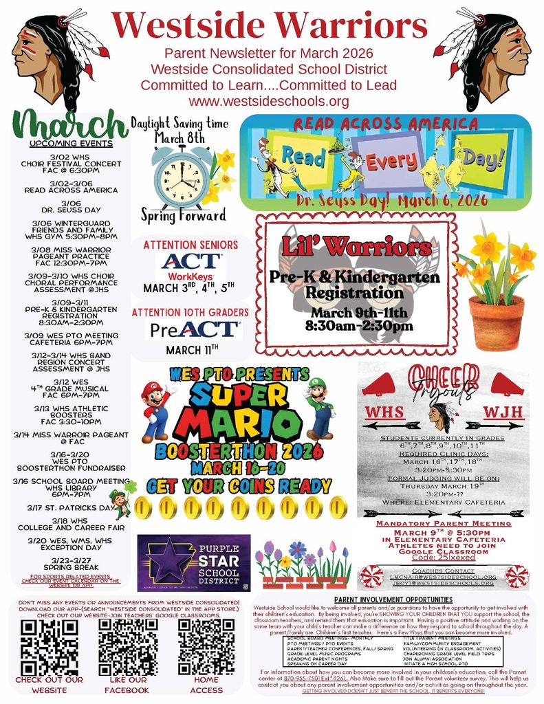 March 2026 Parent Newsletter Our March Parent Newsletter is now available! Be sure to check it out for important dates, upcoming events, and school updates. Thank you for staying connected and involved at Westside!