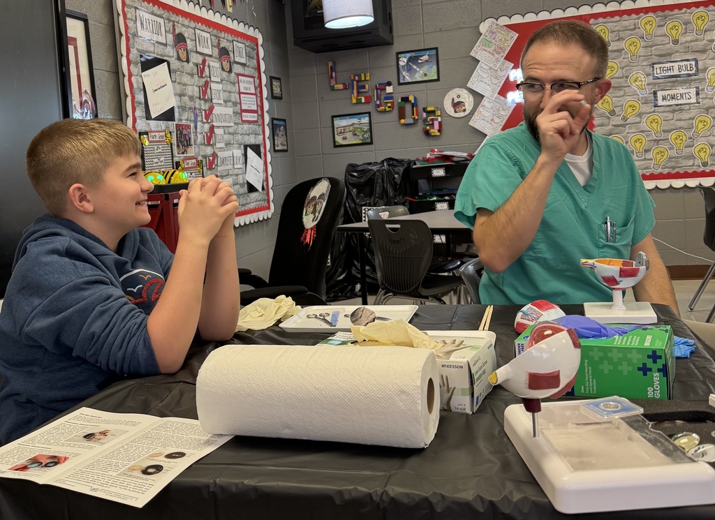 Westside Elementary's 3rd and 4th grade GT classes had the pleasure of hosting Dr. Thomas Nix, who led an incredible dissection of a cow’s eye. Our students got a front-row seat to the inner workings of anatomy, learning exactly how the parts function to help us see the world.  From holding the eye to asking some truly eye-opening questions, these amazing pupils proved they have a sharp focus for science! It was clear they had their eyes on the prize as they explored eye anatomy close.  A huge thank you to Dr. Nix for helping us see biology in a whole new way. We couldn't imagine a better hands-on learning experience! 
