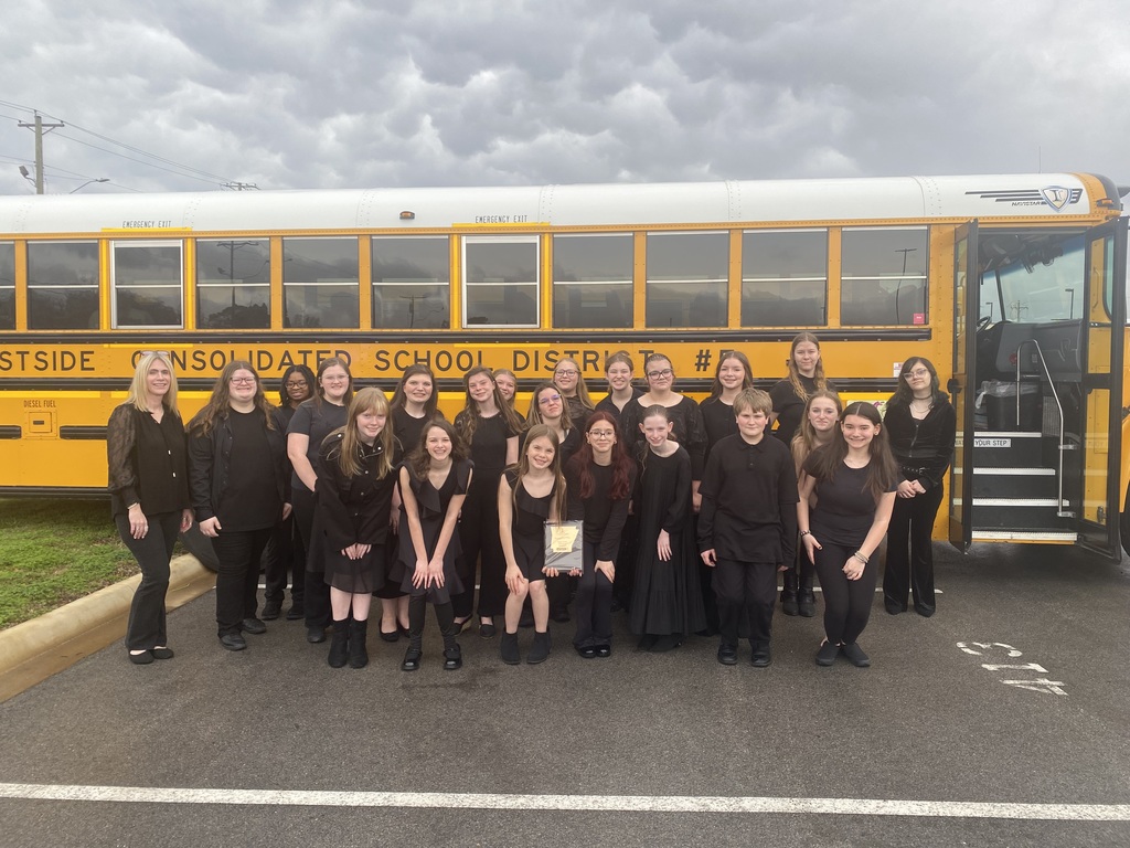 Congratulations to the Westside Choirs for their wonderful performances at Region 1 Choral Performance Assessment yesterday! The J.H. Choir received Superior ratings in both performance and sightreading. The S.H. Concert Choir, Ladies Choir, and Select Mixed Ensemble also received all Superior ratings in both performance and sightreading. The high school choirs are now eligible for Sweepstakes Awards at State next month!
