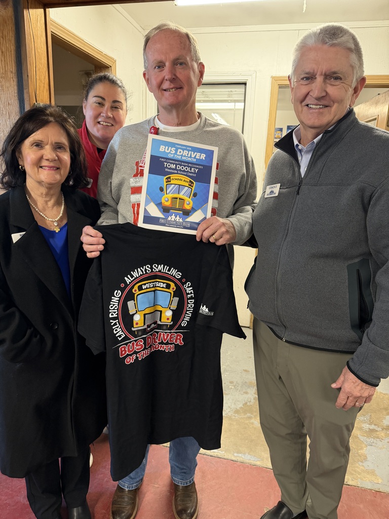February Bus Driver of the Month: Tom Dooley  Tom has been a great asset to our transportation department this year, always willing to help with athletic and field trips and stepping in wherever needed without hesitation. His flexibility and team-first attitude do not go unnoticed.  He consistently demonstrates the qualities of an excellent bus driver—dependable, punctual, and committed to ensuring students arrive safely and on time each day. His calm and positive demeanor helps create a safe and welcoming environment for all students on his bus.  In addition, Tom takes pride in maintaining a clean and well-kept bus while following all procedures with care and attention to detail. His strong work ethic, reliability, and dedication to student safety make him a valuable member of our team.  We appreciate everything he does for our district and are proud to recognize him as February Bus Driver of the Month. ❤️🤍  Thank you to @First Community Bank for sponsoring this recognition and supporting our staff!