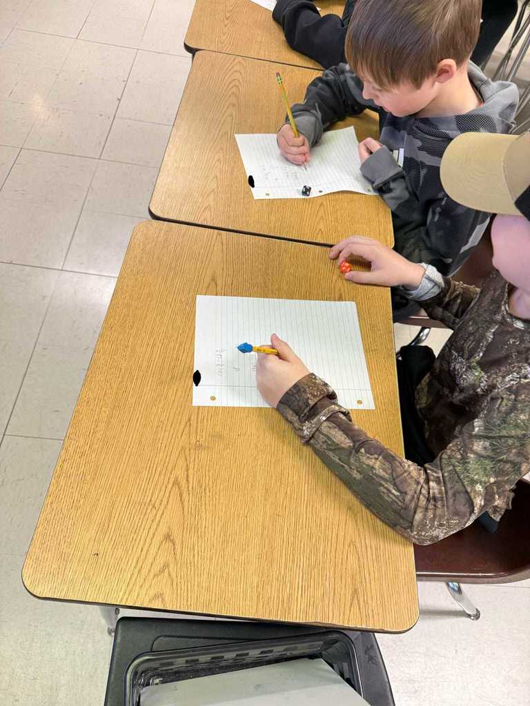 Team work makes the dream work!  🥰❤️🤍 Today,  4th grade students in Ms. Cline's classes got to work in teams using dice to multiply whole numbers by mixed numbers.  They leanred so much from each other and built confidence in skills.  