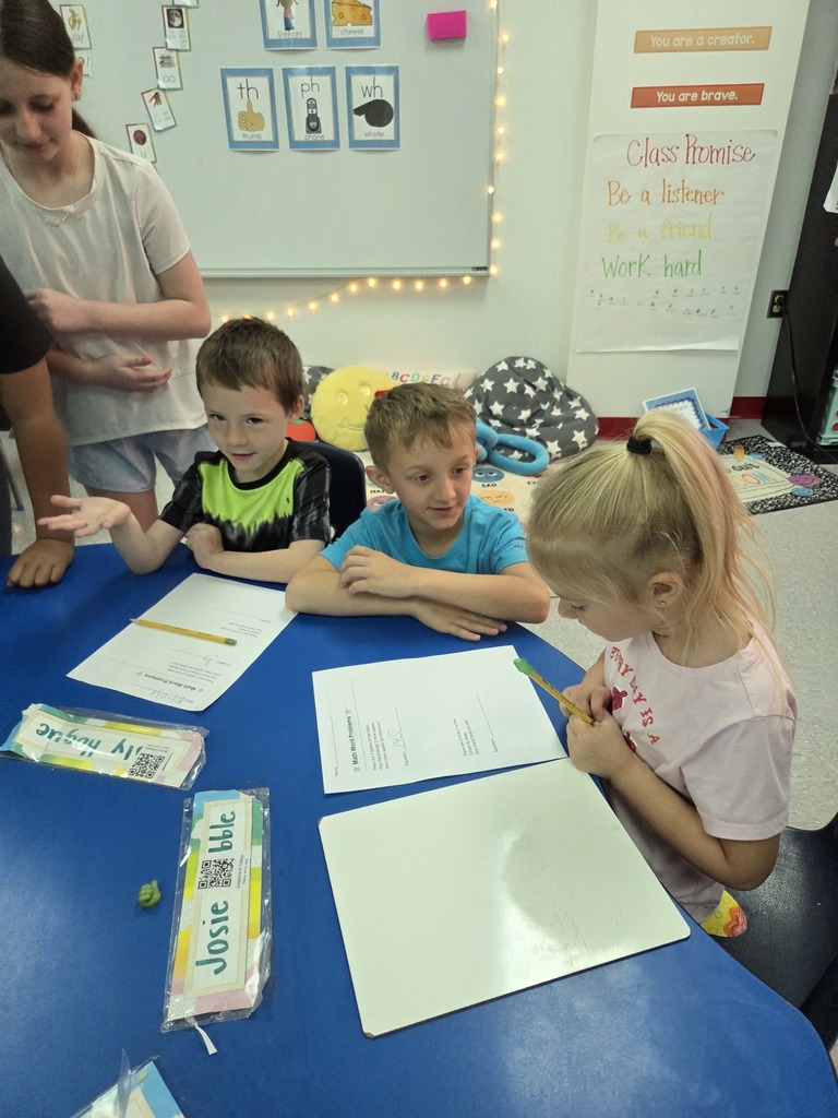 Collaboration is growing at Westside! ❤️🤍  This morning, Mrs. Wilson’s 4th graders joined Mrs. Wolverton’s kindergarten class for a fun and engaging learning experience. Students worked together to practice reading word problems, identify key words, and build their skills in addition and subtraction within 10.  To top it off, each kindergarten student received an Easter egg with a special surprise inside after finishing their work!🥰
