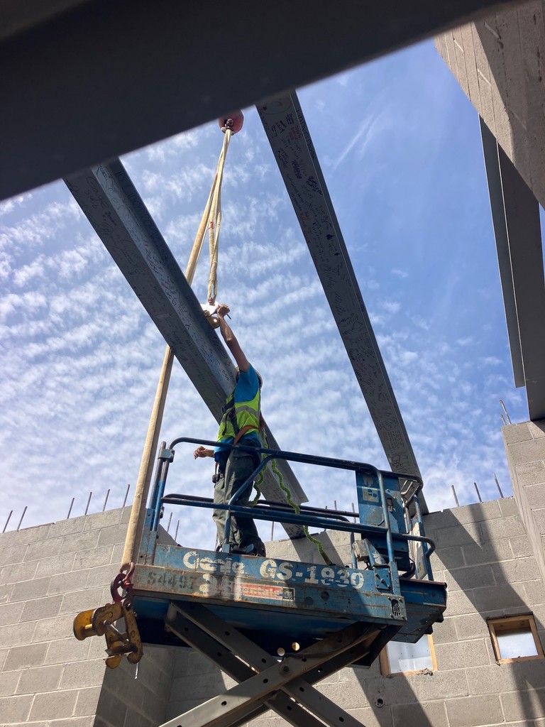 😍 Look what’s in place! 😍  Those beams our students, staff, and community signed are now officially part of the new high school wing!  It’s pretty special to see those names and messages become a permanent part of the building.  ❤️🤍Those beams really represent everyone who makes Westside such a great place.  🥰