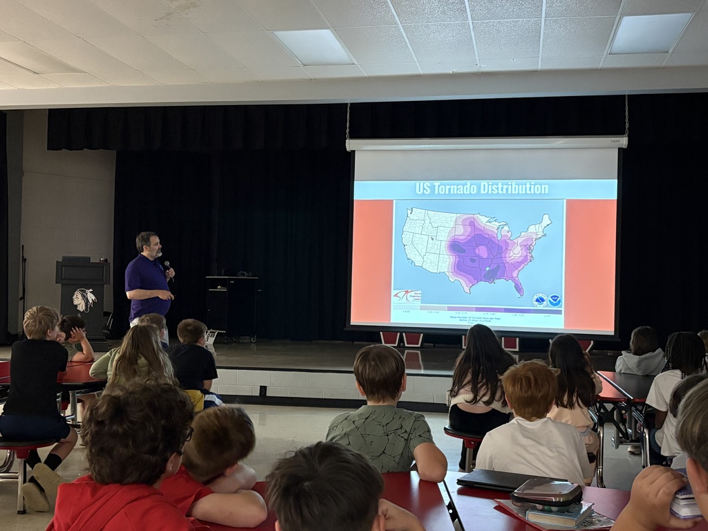 Westside Middle School 5th graders had a special visit today from Todd Beal with the National Weather Service in Memphis! He spoke to students about severe weather, helping bring their recent literacy module to life.  This hands-on learning experience helped students better understand weather safety, forecasting, and real-world applications of what they’ve been studying in the classroom.  👏 A big thank you to Mr. Beal for sharing his time and expertise with our students!