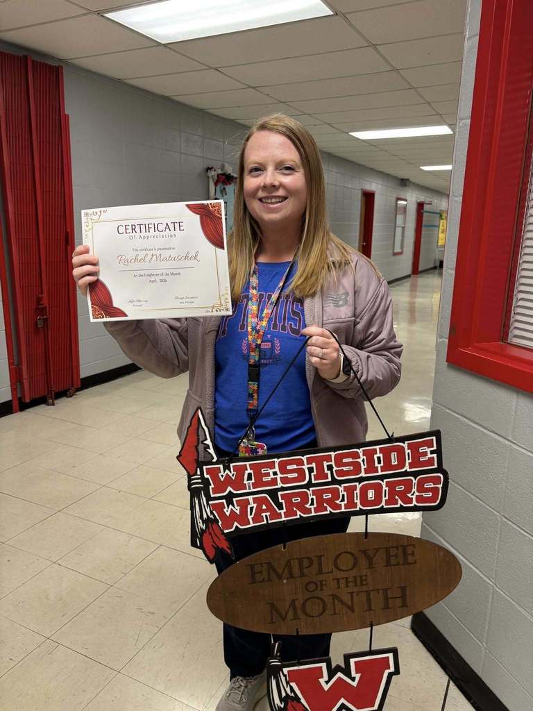Congratulations to our WES Employees of the Month for April! Classified: Rachel Matuschek Certified: Cindy Wilson