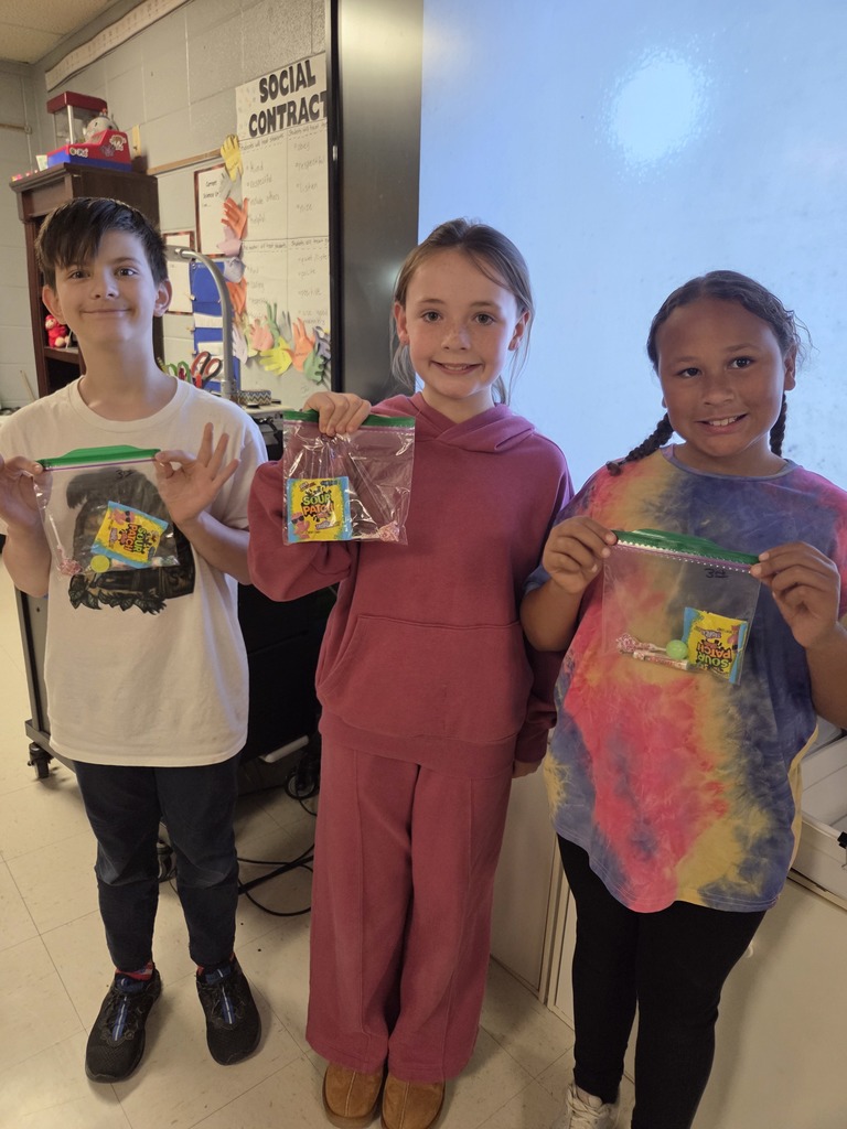 Mrs. Wilson’s 4th grade math classes worked in teams this week to review for ATLAS in a fun and engaging way!  Students chose their own teams and used their fraction skills to solve a math mystery.   The first, second, and third place teams even earned prizes!  Great job to all of our students for working together and sharpening those skills!   💪❤️🤍