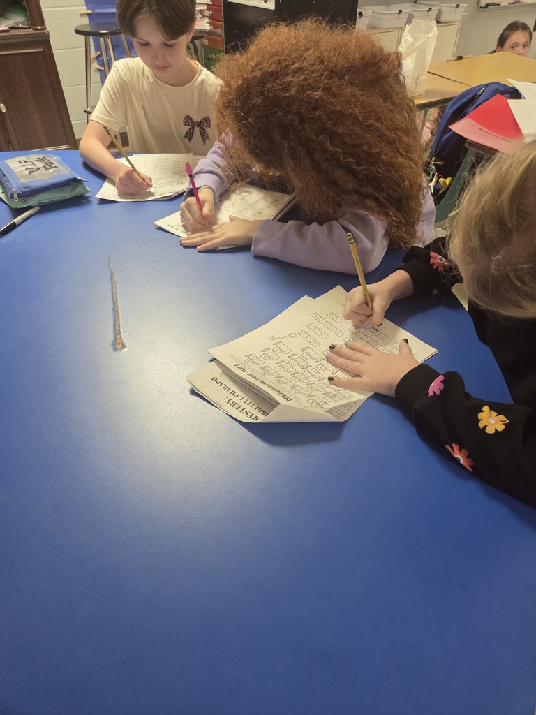 Mrs. Wilson’s 4th grade math classes worked in teams this week to review for ATLAS in a fun and engaging way!  Students chose their own teams and used their fraction skills to solve a math mystery.   The first, second, and third place teams even earned prizes!  Great job to all of our students for working together and sharpening those skills!   💪❤️🤍