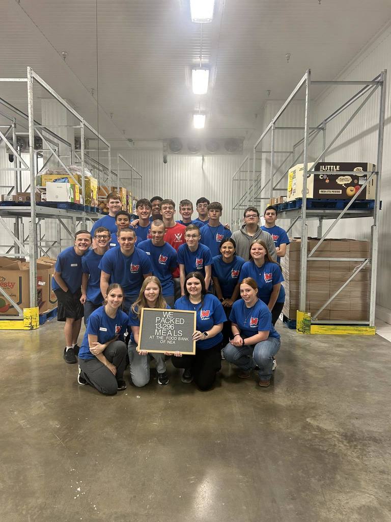 WHS AFJROTC cadets partnered with the Food Bank of Northeast Arkansas today for their final food pack of the school year.  We are proud of these students for their continued commitment to service and for making a positive impact in our community.  ❤️🤍  👏 Great job, Cadets!