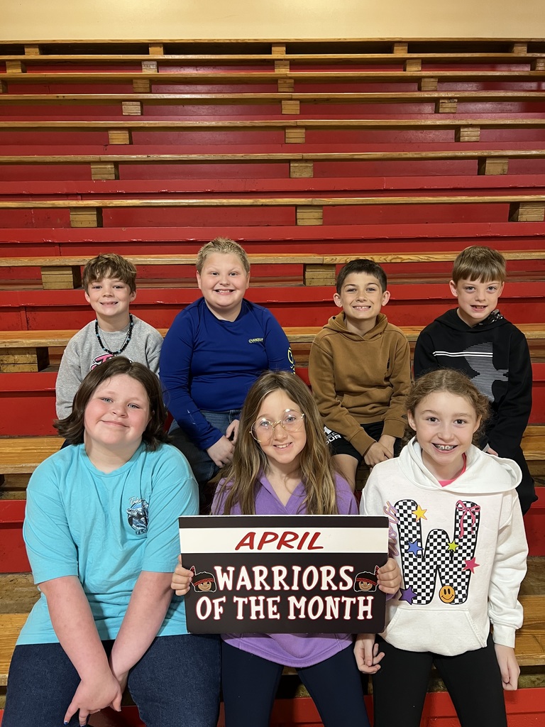 Westside Elementary Warriors of the Month – April   Congratulations to our April Warriors of the Month! These Lil' Warriors have done an outstanding job demonstrating what it means to be a Warrior through their hard work, positive attitude, and strong character.  ❤️🤍