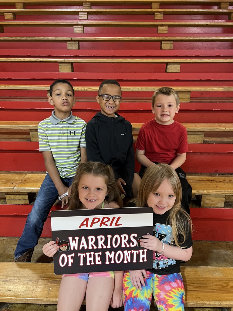Westside Elementary Warriors of the Month – April   Congratulations to our April Warriors of the Month! These Lil' Warriors have done an outstanding job demonstrating what it means to be a Warrior through their hard work, positive attitude, and strong character.  ❤️🤍
