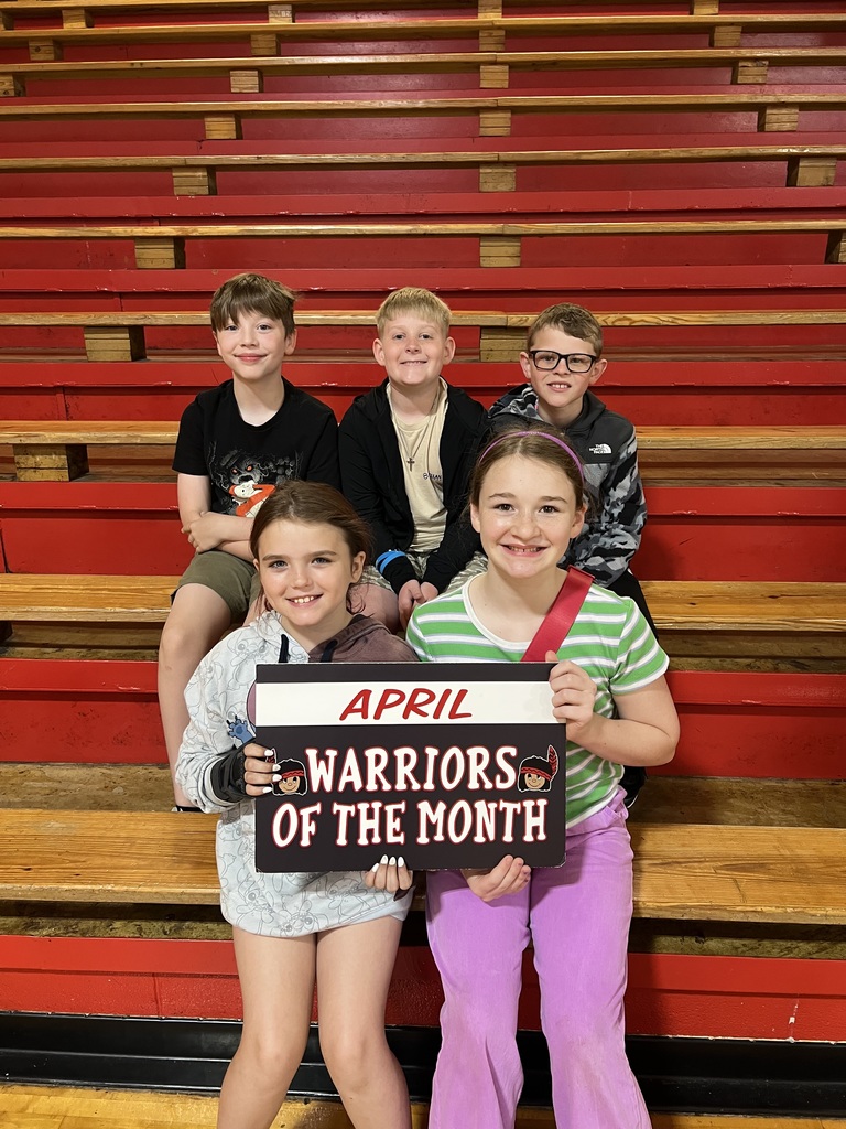 Westside Elementary Warriors of the Month – April   Congratulations to our April Warriors of the Month! These Lil' Warriors have done an outstanding job demonstrating what it means to be a Warrior through their hard work, positive attitude, and strong character.  ❤️🤍