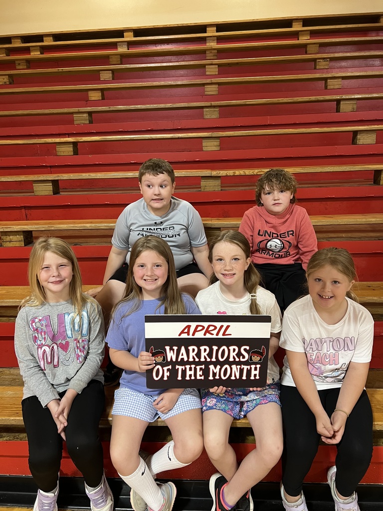 Westside Elementary Warriors of the Month – April   Congratulations to our April Warriors of the Month! These Lil' Warriors have done an outstanding job demonstrating what it means to be a Warrior through their hard work, positive attitude, and strong character.  ❤️🤍