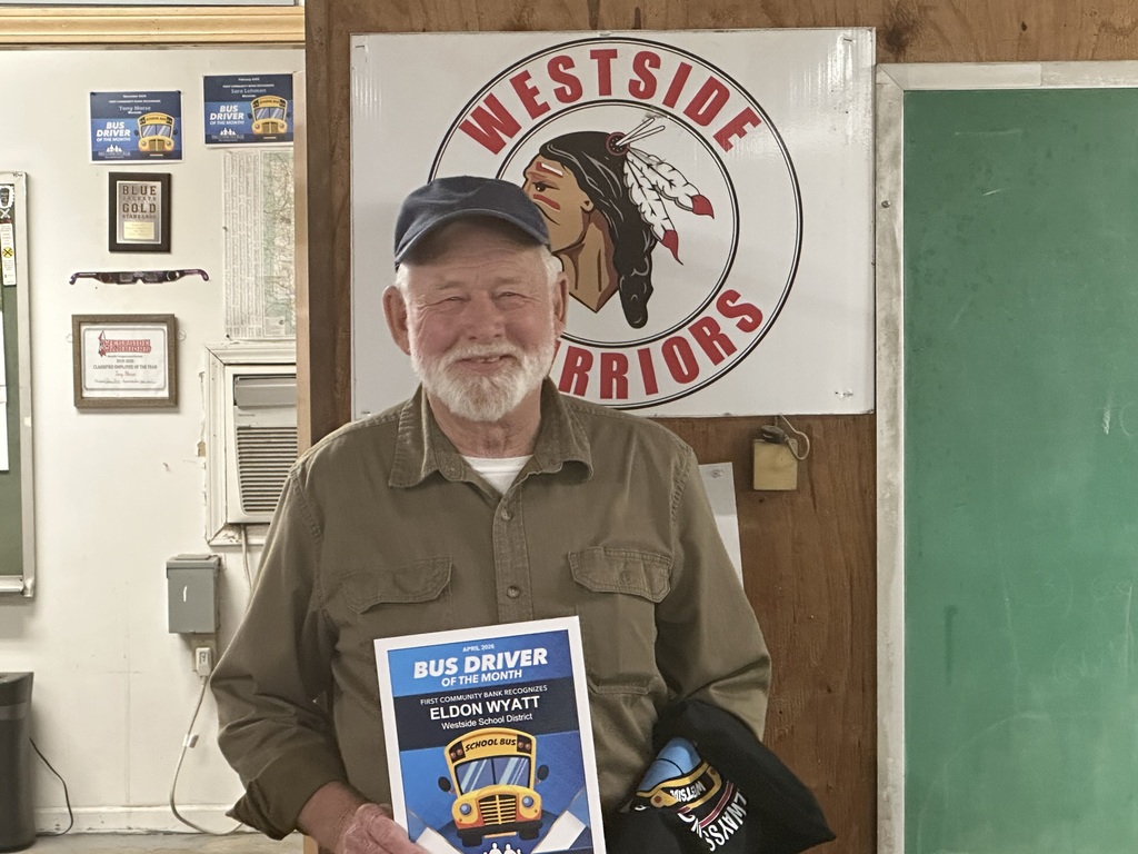 Bus Driver of the Month: Eldon Wyatt  Eldon Wyatt has been an outstanding member of our transportation department and is very deserving of being recognized as Bus Driver of the Month. Eldon is dependable, hardworking, and always puts the safety of his students first. He consistently arrives prepared and maintains a positive attitude each day.  His dedication, reliability, and commitment to student safety make him a valuable asset to our district. We appreciate everything Eldon does for our students, staff, and transportation department. Congratulations, Eldon Wyatt, on being selected as Bus Driver of the Month!