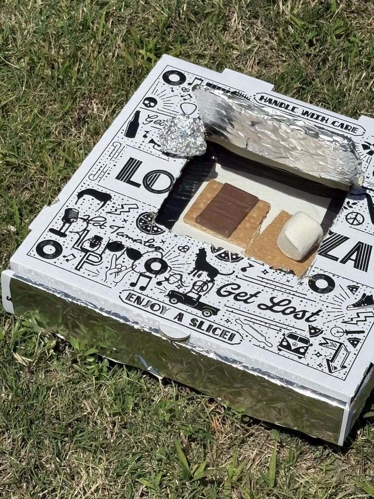 6th grade students at WMS are studying solar energy and created solar ovens to help make s’mores!