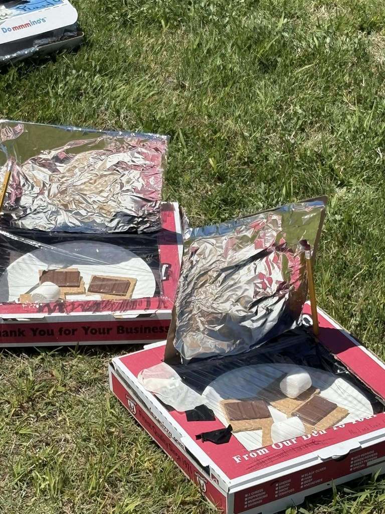 6th grade students at WMS are studying solar energy and created solar ovens to help make s’mores!
