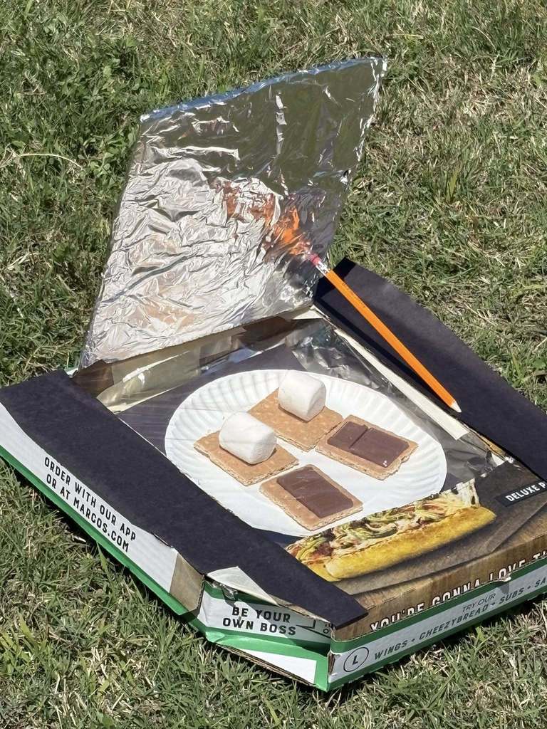 6th grade students at WMS are studying solar energy and created solar ovens to help make s’mores!