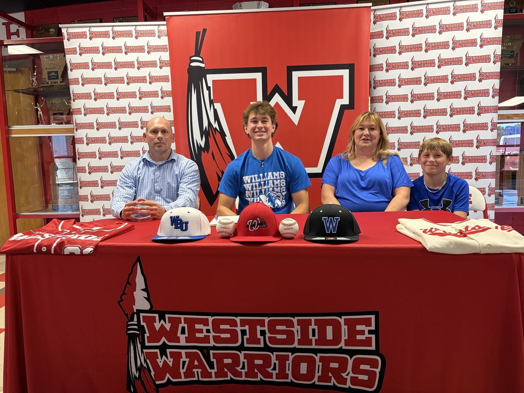 Congratulations to Westside senior Landon Webb on signing to continue his baseball career at Williams Baptist University!  Landon has been a dedicated and instrumental player for the Warriors throughout his four years at Westside, and we are excited to see him continue his journey with the Eagles.  ❤️🤍We are proud of you, Landon!