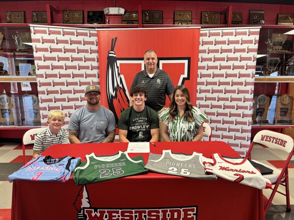 Congratulations to WHS senior Koby Thompson on signing to continue his basketball career at Crowley’s Ridge College!  Koby has been a tremendous part of the Warrior basketball program, and we are excited to see him continue his academic and athletic journey with the Pioneers.  Congratulations, Koby! We are proud of you!  ❤️🤍