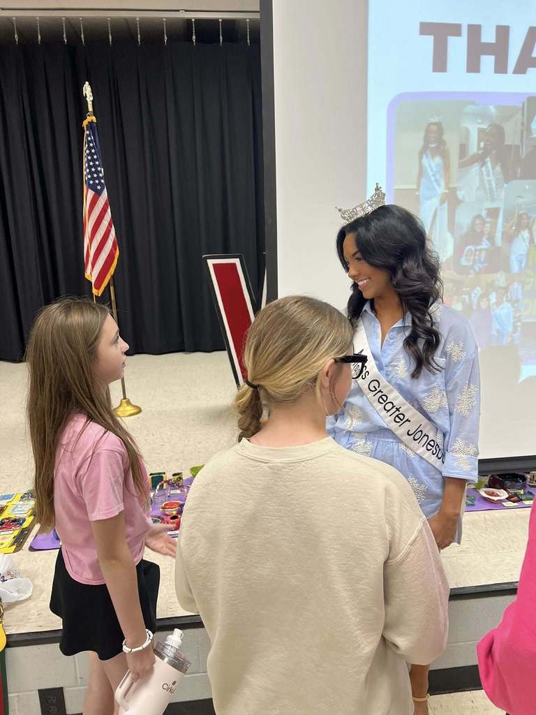 Brooke Ray, Miss Greater Jonesboro, visited with our 6th grade students today.