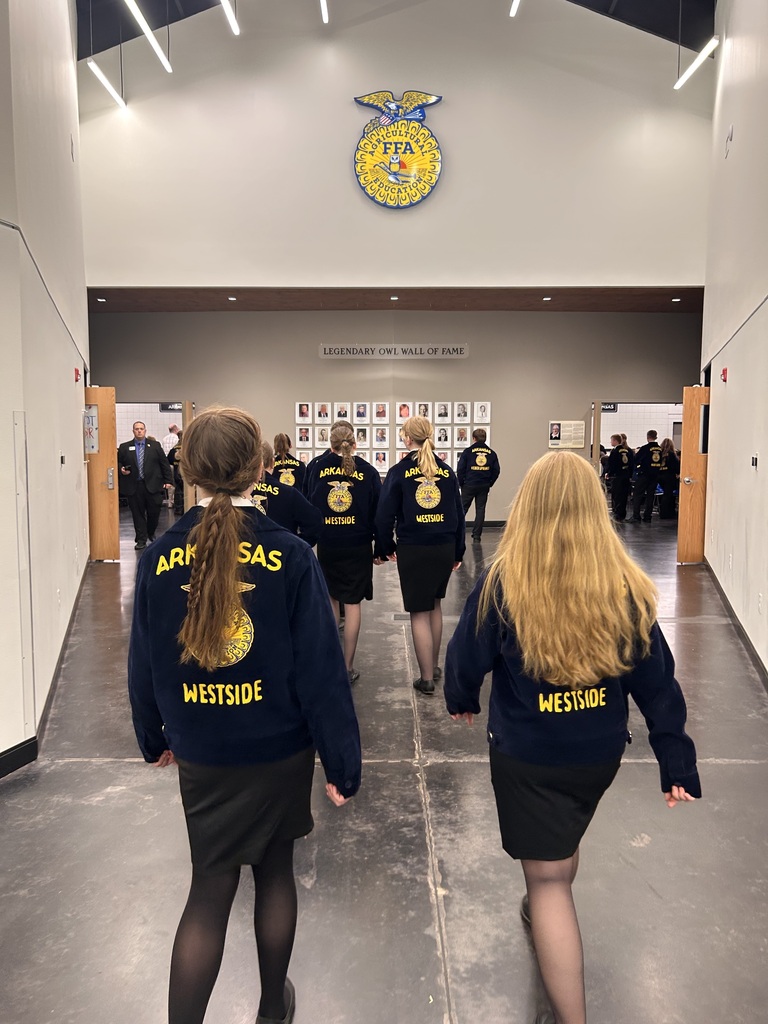 Our 2026-2027 Westside FFA Officer Team had a great time at Week 1 of the Arkansas Leadership Conference at Camp Couchdale!! Students began brainstorming big ideas to bring home to our chapter, workshopped their leadership skills, participated in community service, and bonded as a team. Westside FFA President Hannah Guerin served as the Emcee at the banquet with over 200 members, advisors, and guests present. She was also recognized as an outstanding camper by State Officer, NW District Vice President, Ben Holland. Hannah Guerin, Grant Kimberling, Cali Kirby, and Addison Denton all participated in the opportunity to present FFA Opening and Closing Ceremonies at meals for 180+ members, advisors, and guests. We’ve got a great team this year already full of big ideas, we can’t wait to see what they accomplish!
