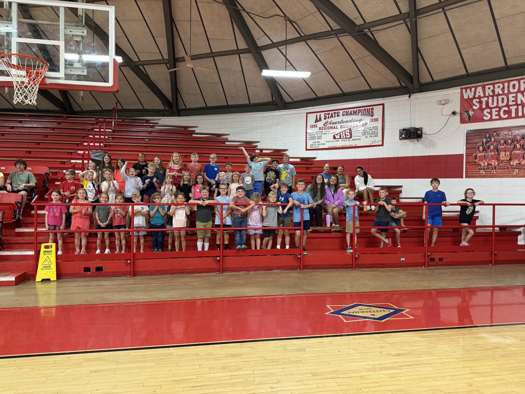 Our WES Summer Care students had a great time cheering on the Lady Warriors today during their volleyball play day at the Warrior Dome! What a fun opportunity for our students to support our athletes and experience the excitement of Warrior volleyball. Thank you to our Lady Warriors for giving our Summer Care students something to cheer about! ❤️🤍#WarriorPride