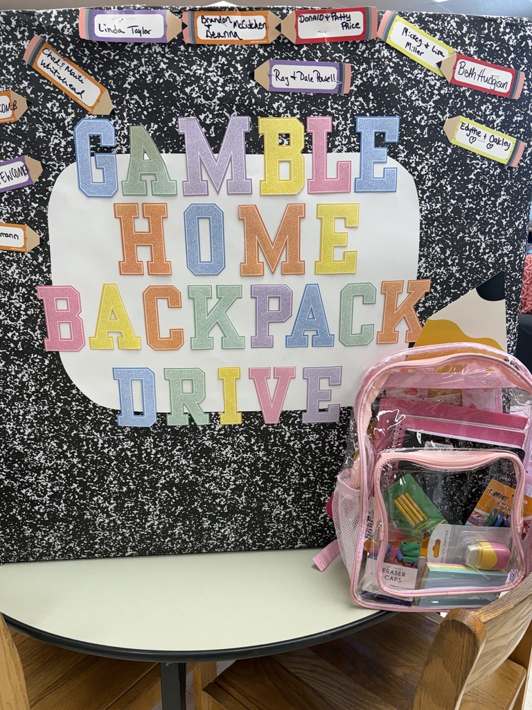 A big THANK YOU to Gamble Home Furnishings for giving back to our community!   Emily and Lance, members of the Gamble Marketing Team, stopped by Westside Middle School to deliver backpacks from their Backpack Drive. We are so thankful for local businesses like Gamble that support our schools and students!🙌❤️🤍