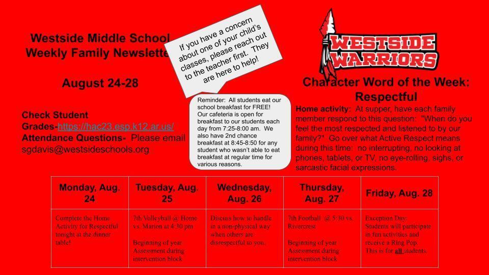 WMS Family Newsletter 8-24