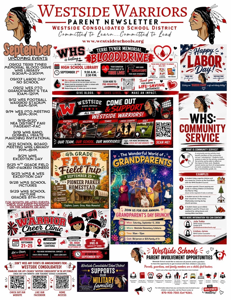 Take a look at what’s happening across Westside this month! 📅 From upcoming events and activities to important reminders and opportunities to get involved, there’s plenty happening in Warrior Nation!  Check it out and stay connected! ❤️🤍