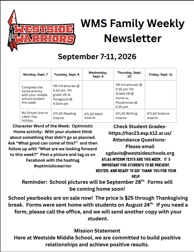 WMS Family Newsletter 9-7