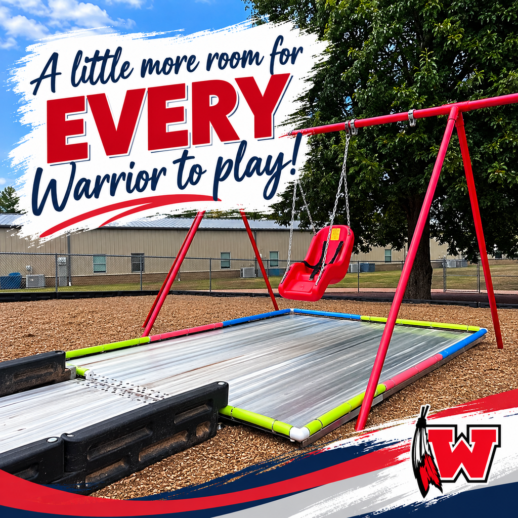 Westside Elementary is excited about this new addition to the playground giving another opportunity for our Warriors to play together! ❤️🤍