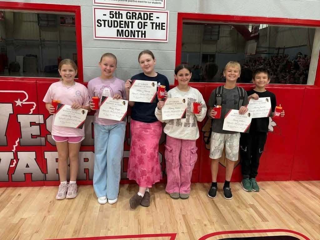 Congratulations to all of our September Students of the Month at Westside Middle School!