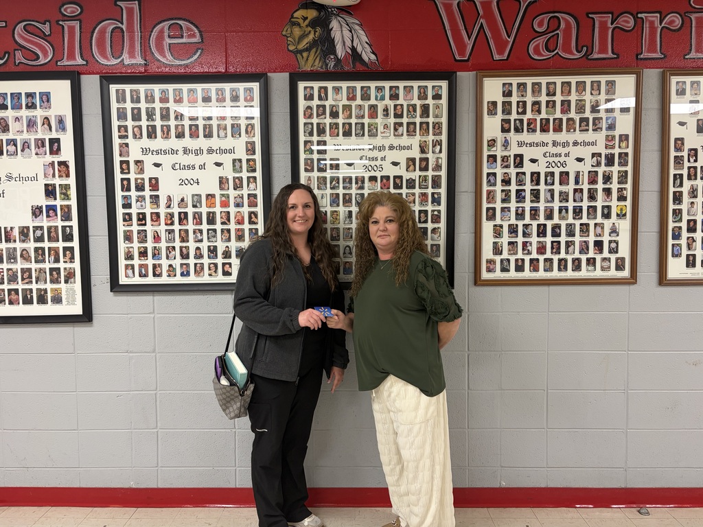 Congratulations to Jill Cook, the winner of our $100 Walmart gift card drawing! ❤️🤍  During September, Westside families were encouraged to complete their Free and Reduced Meal Applications for a chance to win a $100 gift card.  This opportunity was made possible through the Arkansas Hunger Relief Alliance's 2026 School Meal Application Challenge, a grant secured by our Food Service Director, Chastidy Hedge.  We appreciate Chastidy's initiative in seeking out opportunities that benefit our families and encourage participation in programs that support our students.  Thank you to everyone who completed an application, and congratulations again to Jill! 🎉  It's always a great day to be a Warrior! ❤️🤍