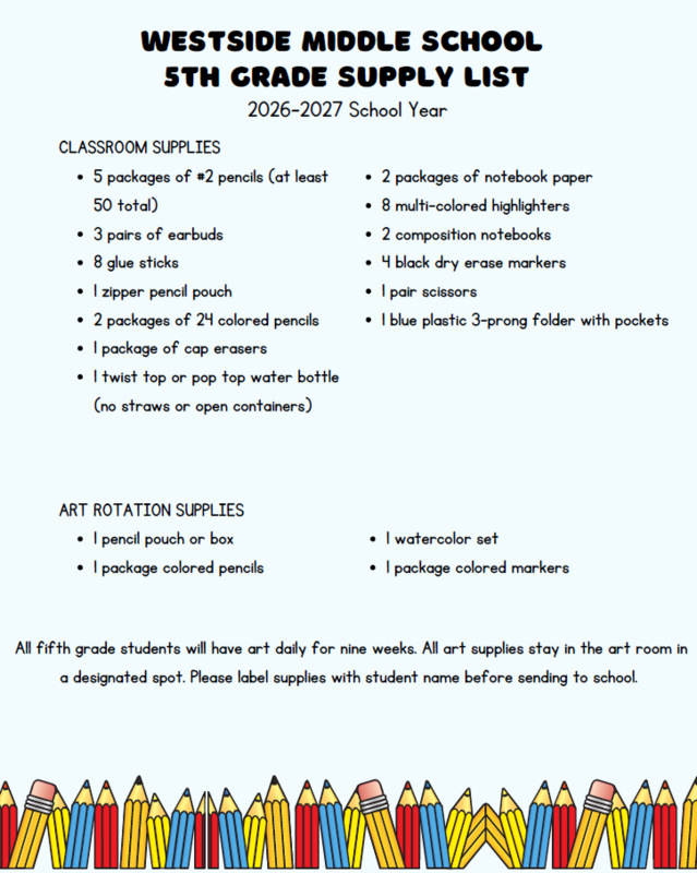 School Supply Lists Now Available for the 2026-2027 School Year