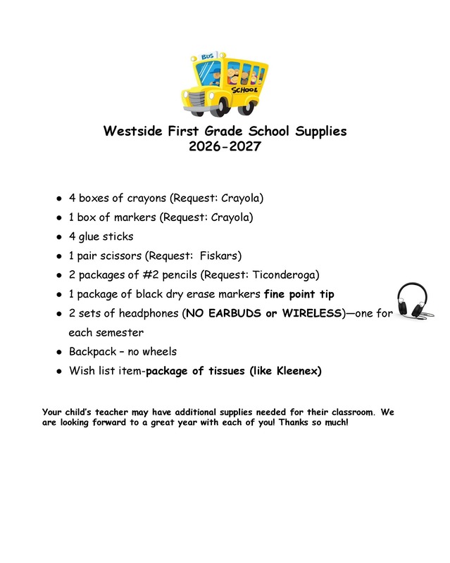 School Supply Lists Now Available for the 2026-2027 School Year
