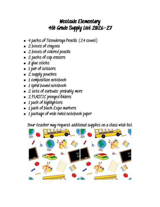 School Supply Lists Now Available for the 2026-2027 School Year