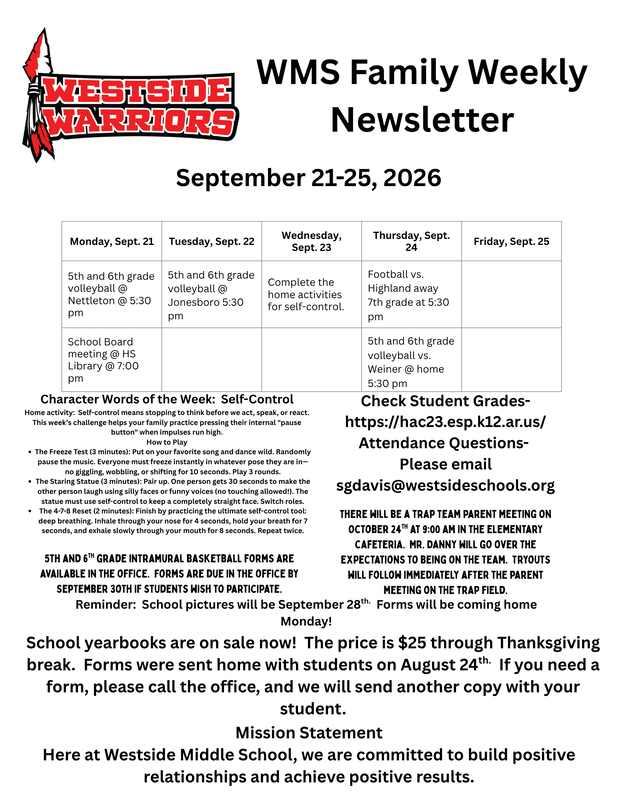 WMS Family Weekly Newsletter