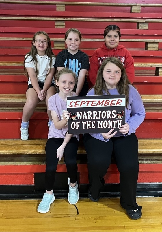 It's time to ANNOUNCE our Warriors of the Month for September! These students were chosen for showing B.O.W Behavior. Congratulations to these students!