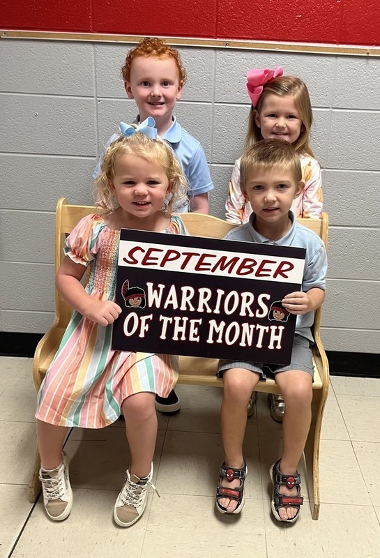 It's time to ANNOUNCE our Warriors of the Month for September! These students were chosen for showing B.O.W Behavior. Congratulations to these students!