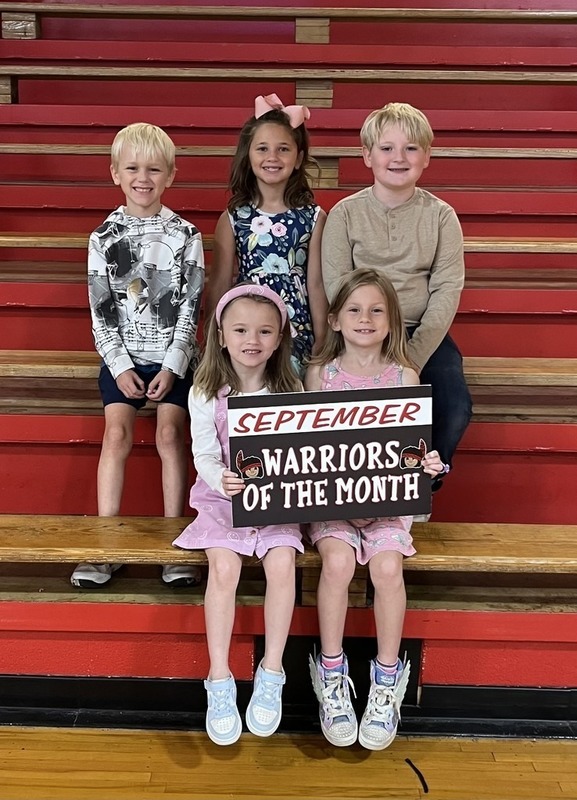 It's time to ANNOUNCE our Warriors of the Month for September! These students were chosen for showing B.O.W Behavior. Congratulations to these students!