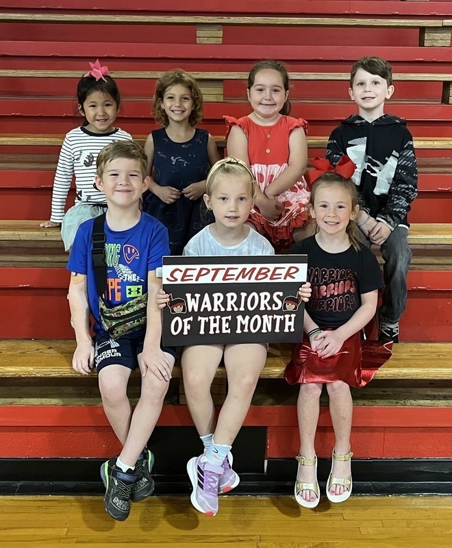 It's time to ANNOUNCE our Warriors of the Month for September! These students were chosen for showing B.O.W Behavior. Congratulations to these students!
