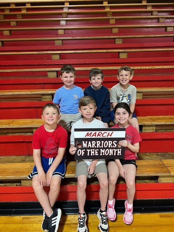 Students of the Month for March - Westside Elementary 🌟 Congratulations, Lil' Warriors!