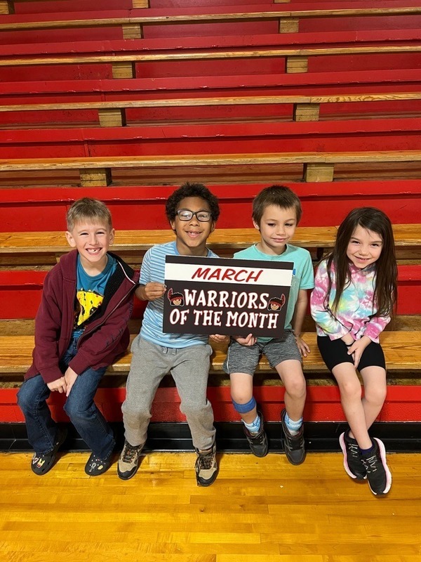 Students of the Month for March - Westside Elementary 🌟 Congratulations, Lil' Warriors!