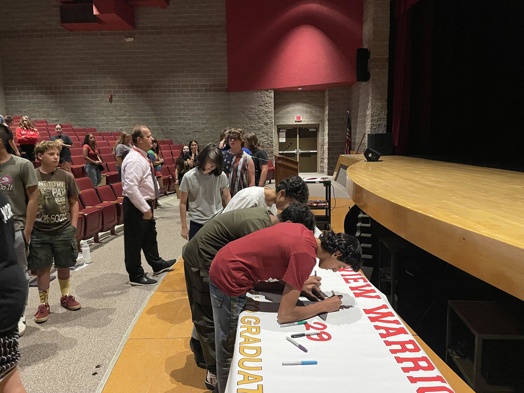 Mr. Wilson and current freshmen at their class meeting
