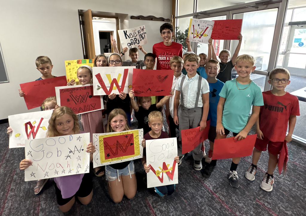 Noah Bontrager with students